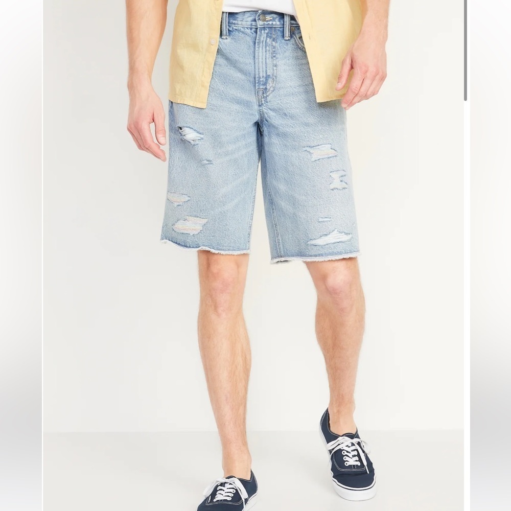 OLD NAVY Original Loose Non-Stretch Cut-Off Jean Shorts Size 36 NEW